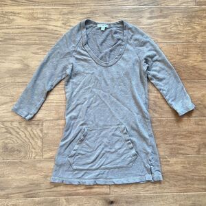 Standard James Perse Tunic Top Size 1/S Tan Kangaroo Pocket Sweatshirt